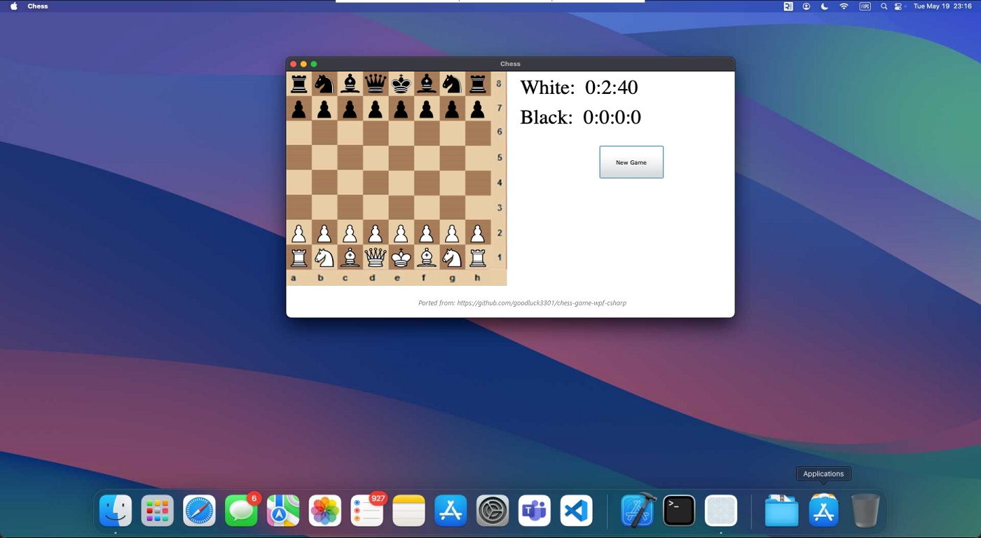 The published app running natively on macOS.