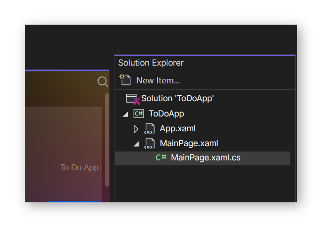 Solution Explorer in a familiar VS-like layout